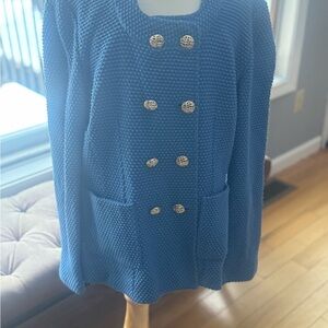 St. John Cable Knit DB Blazer (Shoulder Pads Removed)